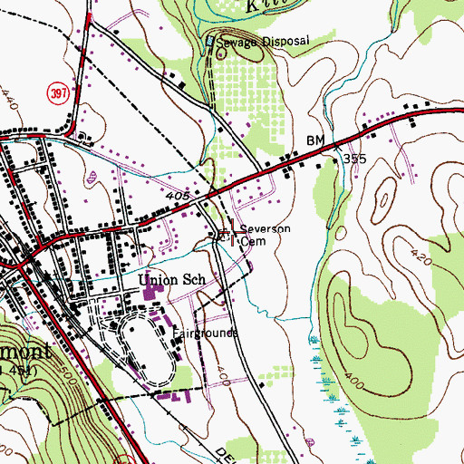 Topographic Map of Severson Cemetery, NY