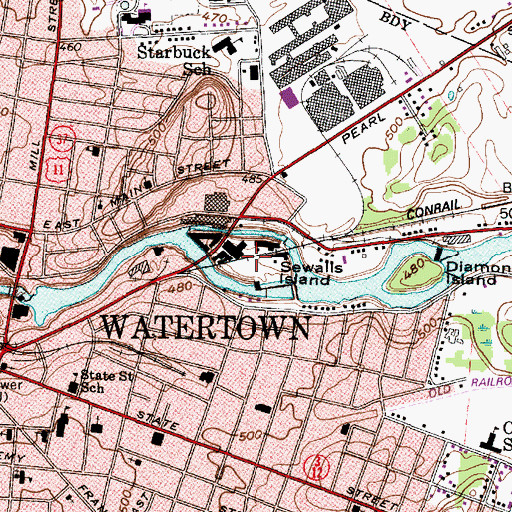 Topographic Map of Sewalls Island, NY