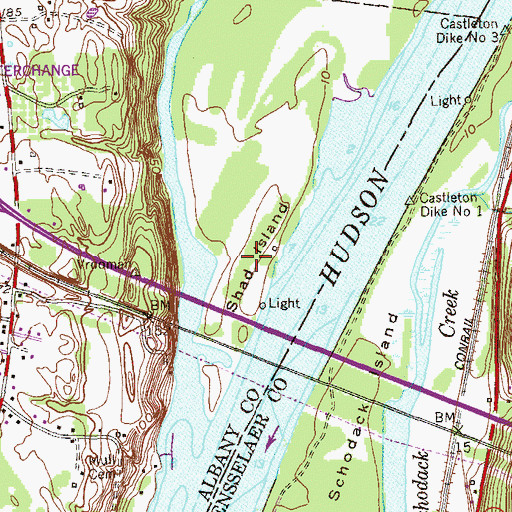 Topographic Map of Shad Island, NY
