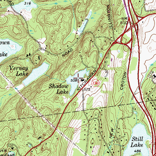 Topographic Map of Shadow Lake, NY