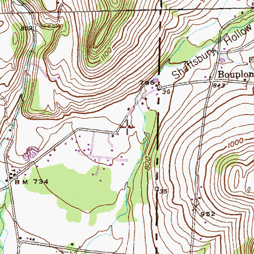Topographic Map of Shaftsbury Hollow, NY