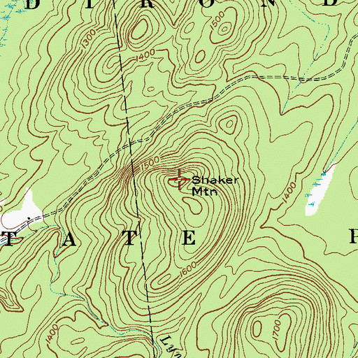 Topographic Map of Shaker Mountain, NY