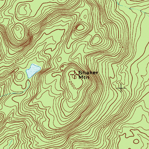 Topographic Map of Shaker Mountain, NY