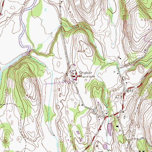 Topographic Map of Shaker Museum, NY