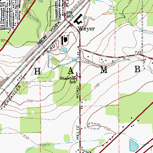 Topographic Map of Shaleton School, NY