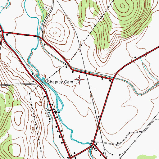 Topographic Map of Smith Valley Cemetery, NY