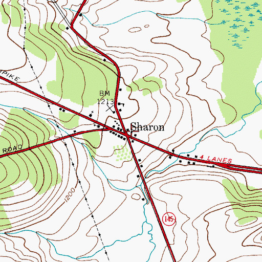 Topographic Map of Sharon, NY