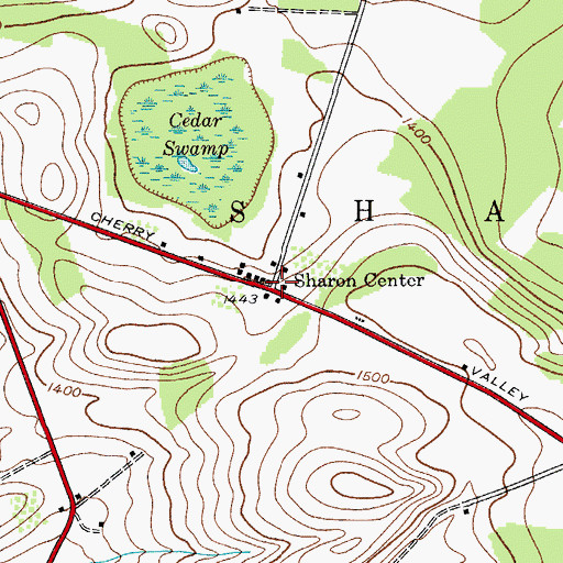 Topographic Map of Sharon Center, NY