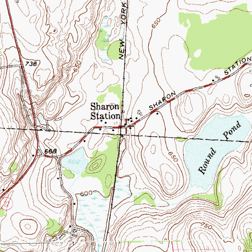 Topographic Map of Sharon Station, NY