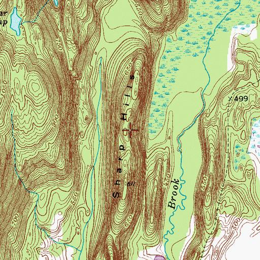 Topographic Map of Sharp Hills, NY