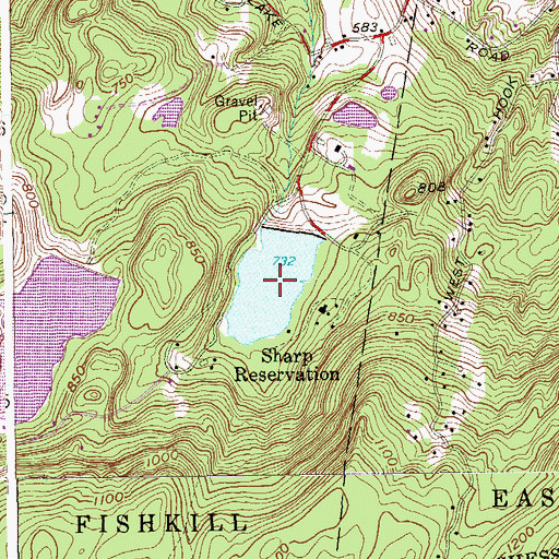 Topographic Map of Sharp Reservation, NY