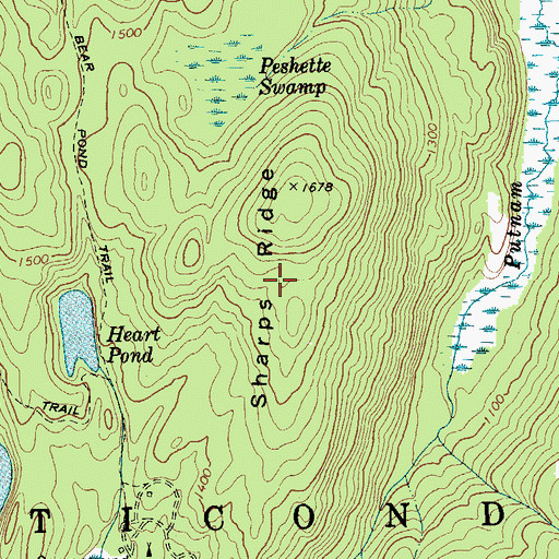 Topographic Map of Sharps Ridge, NY