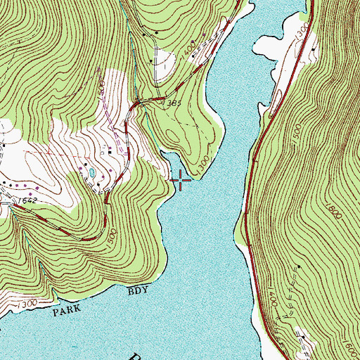 Topographic Map of Shaver Hollow, NY