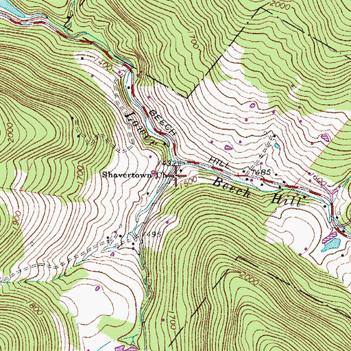 Topographic Map of Shavertown Church, NY