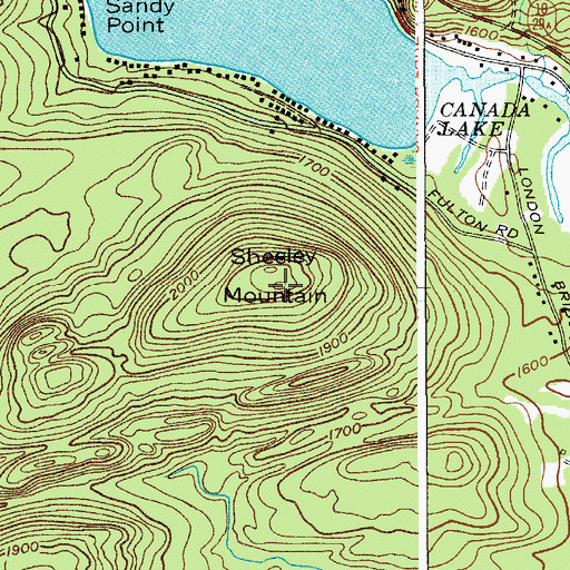 Topographic Map of Sheeley Mountain, NY