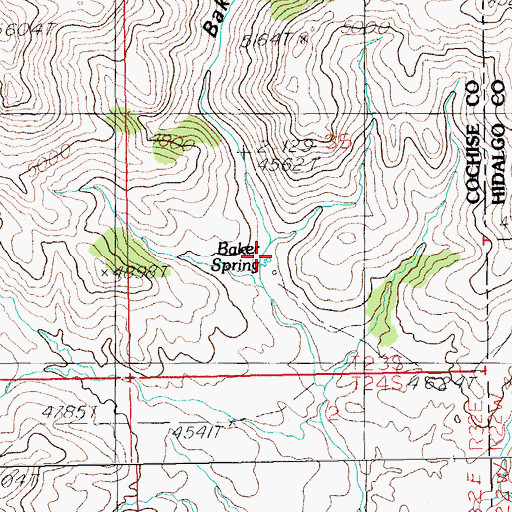 Topographic Map of Baker Spring, AZ