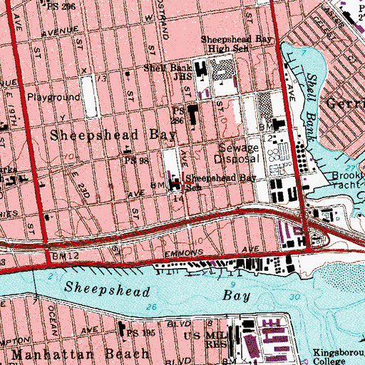 Topographic Map of Public School 52, NY
