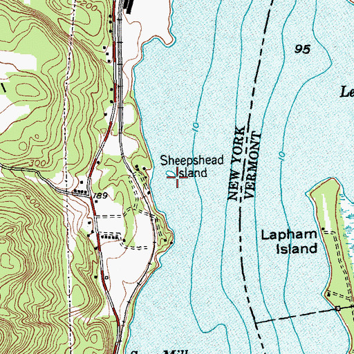 Topographic Map of Sheepshead Island, NY
