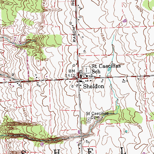 Topographic Map of Sheldon, NY