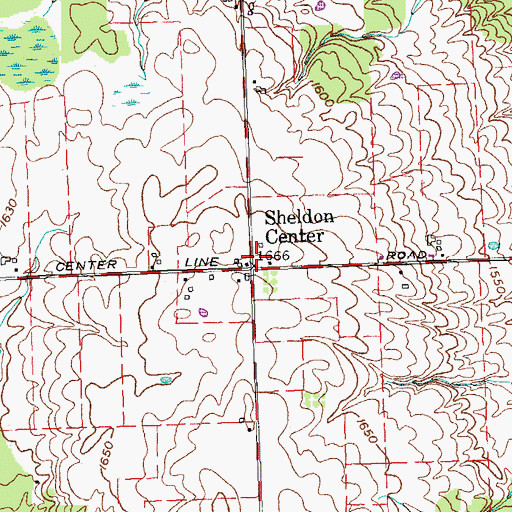 Topographic Map of Sheldon Center, NY