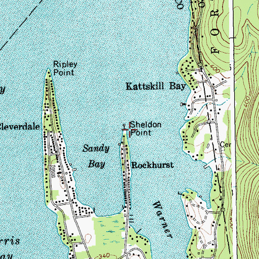 Topographic Map of Sheldon Point, NY