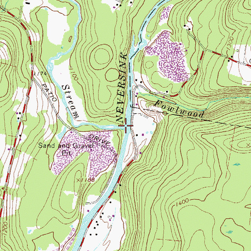 Topographic Map of Sheldrake Stream, NY