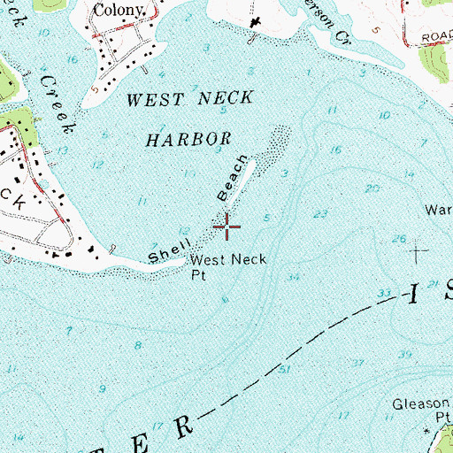 Topographic Map of Shell Beach, NY