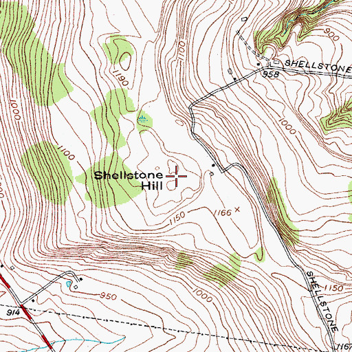 Topographic Map of Shellstone Hill, NY