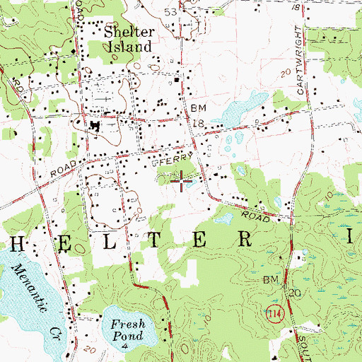 Topographic Map of Shelter Island, NY
