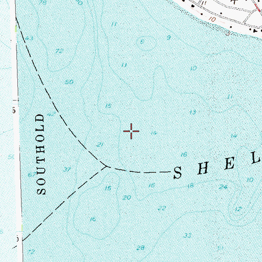 Topographic Map of Shelter Island Sound, NY