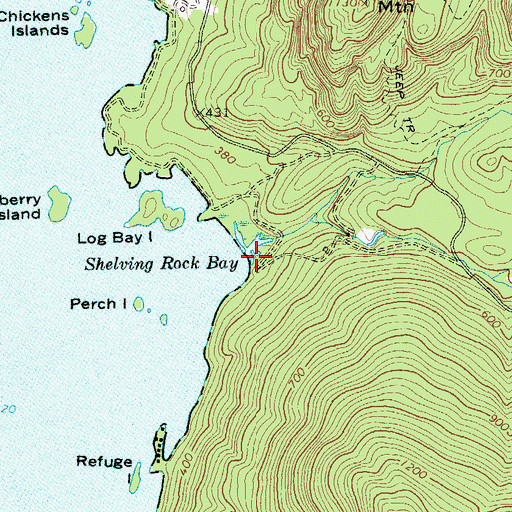 Topographic Map of Shelving Rock Brook, NY