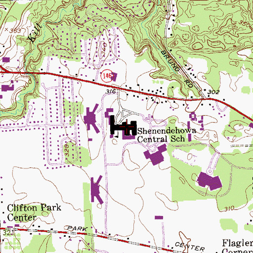 Topographic Map of Shenendehowa High School, NY