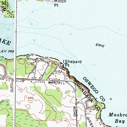 Topographic Map of Shephard Point, NY