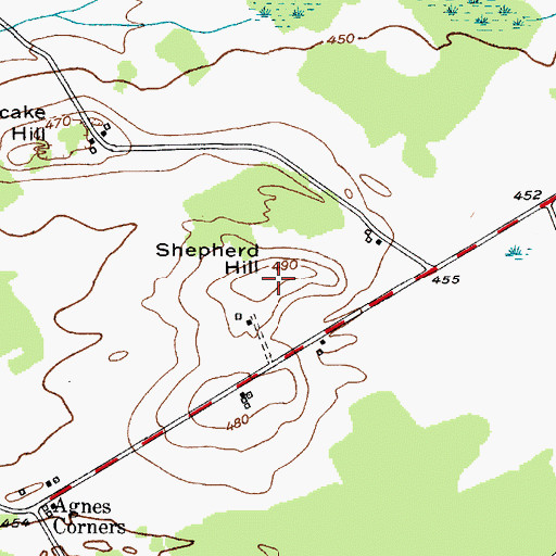 Topographic Map of Shepherd Hill, NY