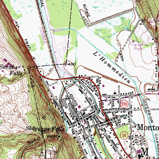 Topographic Map of Shequaga Creek, NY