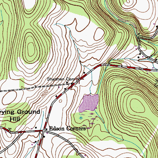 Topographic Map of Sherman Cemetery, NY