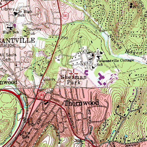 Topographic Map of Sherman Park, NY