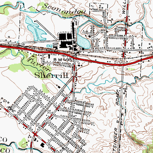 Topographic Map of Sherrill, NY