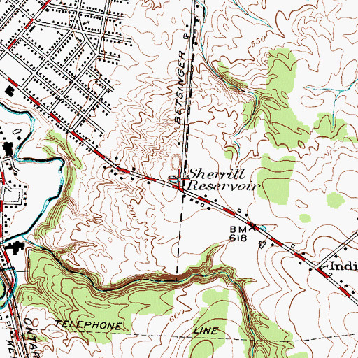 Topographic Map of Sherrill Reservoir, NY