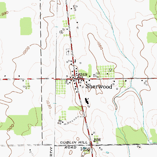 Topographic Map of Sherwood, NY