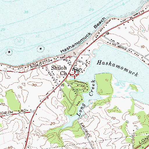 Topographic Map of Shiloh Baptist Church, NY