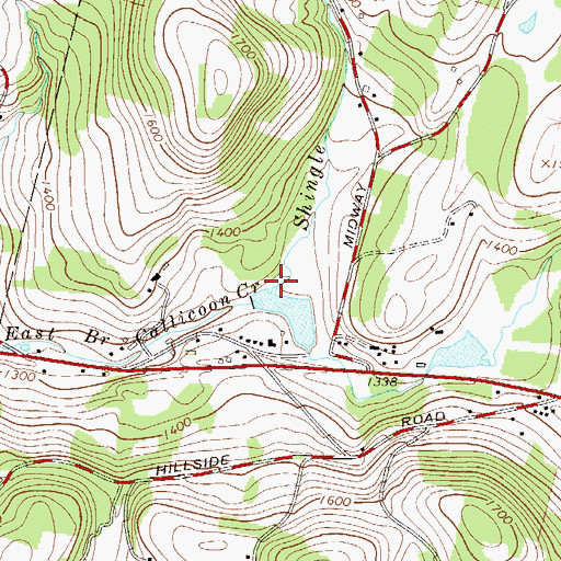 Topographic Map of Shingle Brook, NY