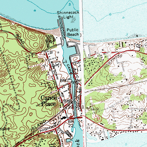 Topographic Map of Shinnecock Canal, NY
