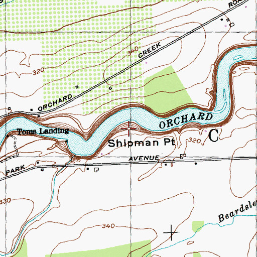 Topographic Map of Shipman Point, NY