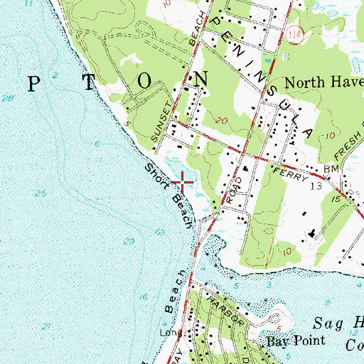 Topographic Map of Short Bay, NY