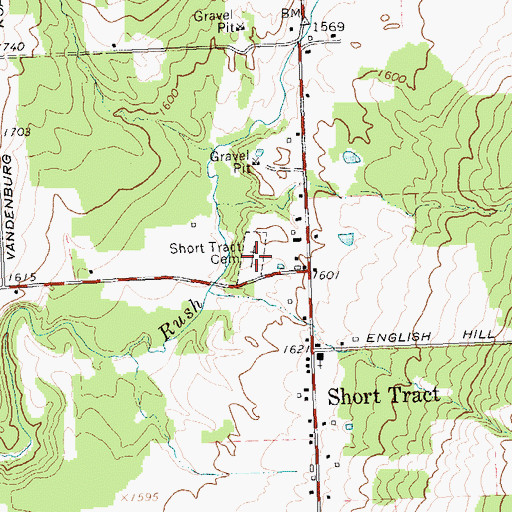 Topographic Map of Short Tract Cemetery, NY
