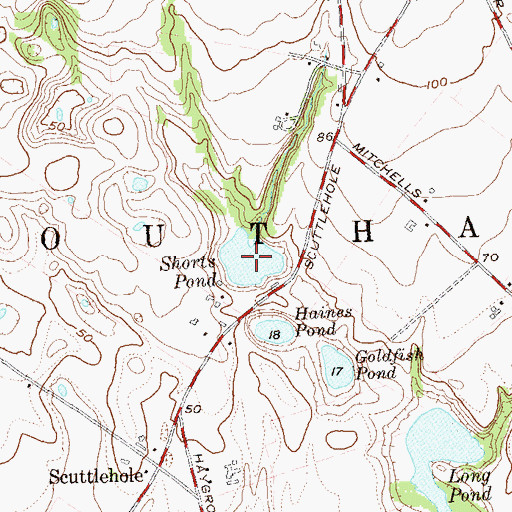 Topographic Map of Shorts Pond, NY