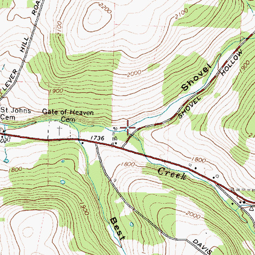 Topographic Map of Shovel Hollow, NY