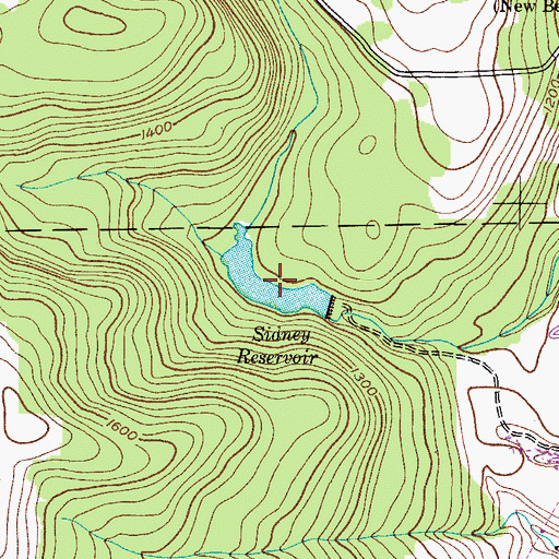 Topographic Map of Sidney Reservoir, NY