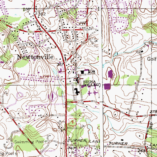 Topographic Map of Siena College, NY